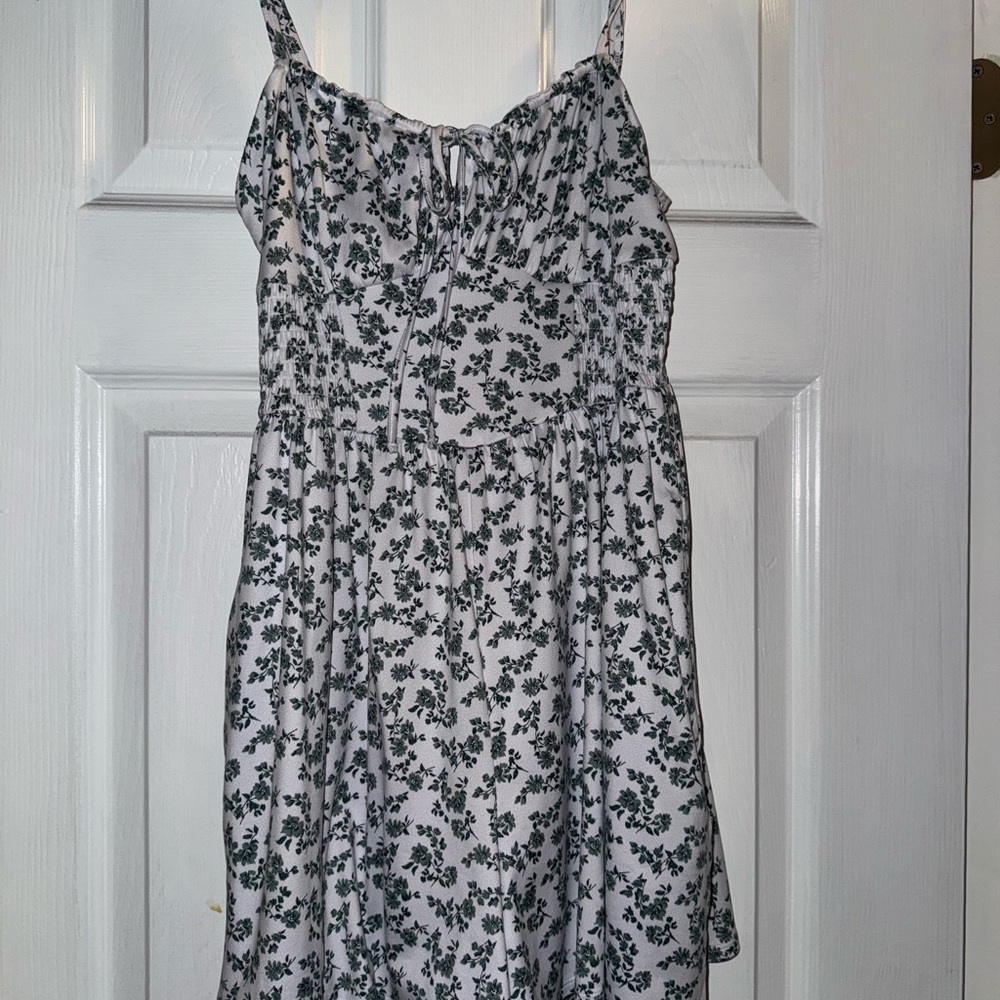 Hollister Black and White Floral Jumpsuit